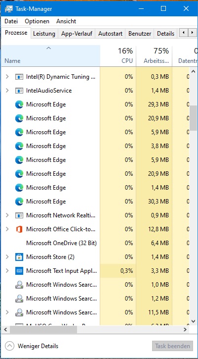 processos do Microsoft Edge no Windows 10