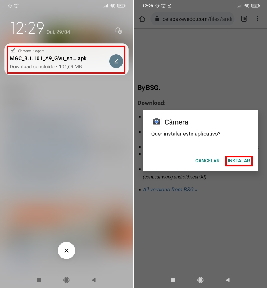 Como instalar o Google Camera 8.1 no Android - Passo 2