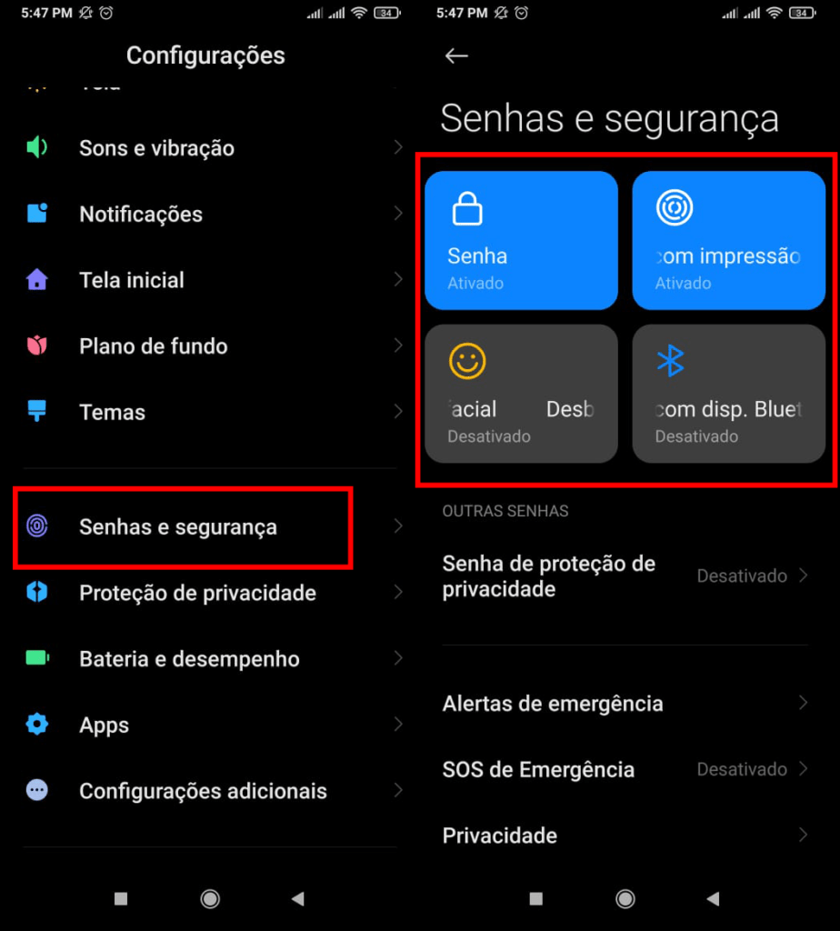 Como configurar a tela de bloqueio do Android