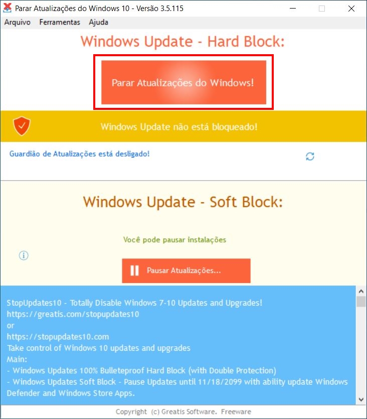Como bloquear as atualizações do Windows 10 - Passo 4