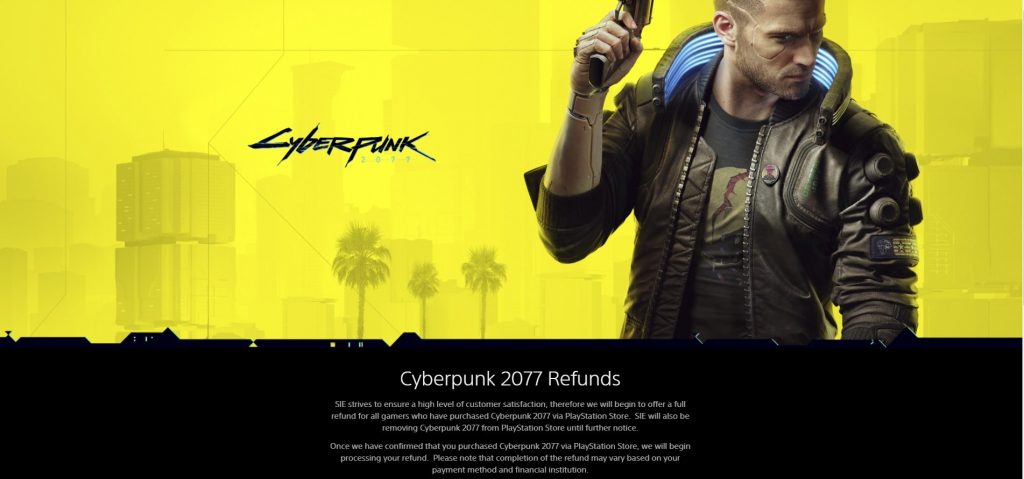 Removido da PlayStation Store, página de Cyberpunk 2077 na loja da Sony oferece reembolso