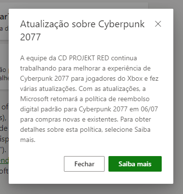 Corra: reembolso de Cyberpunk 2077 no Xbox acaba em 06/07