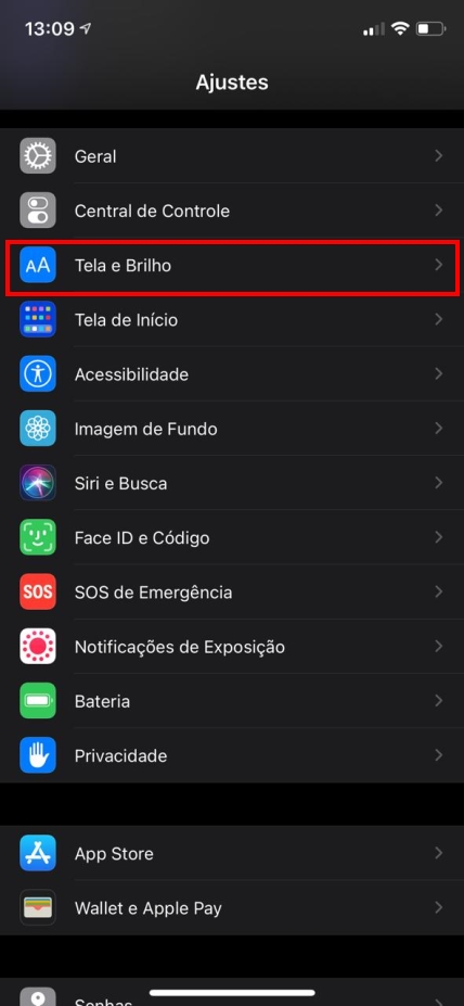 Como ativar o filtro de luz azul no iOS - Passo 1