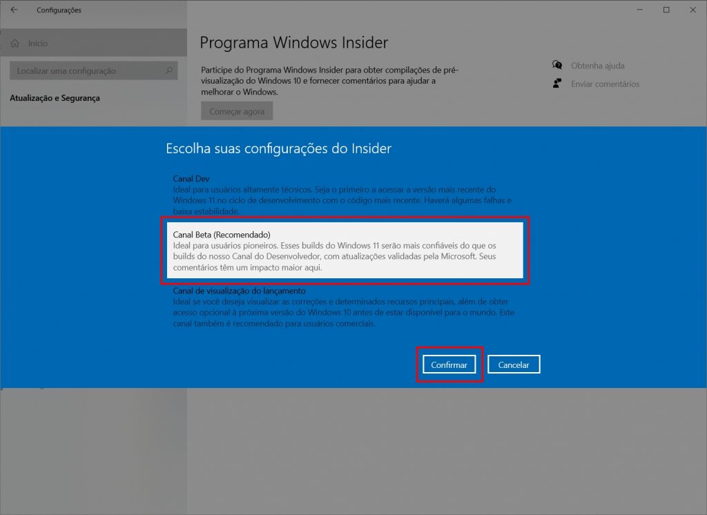 Como testar o Windows 11 Beta - Passo 4