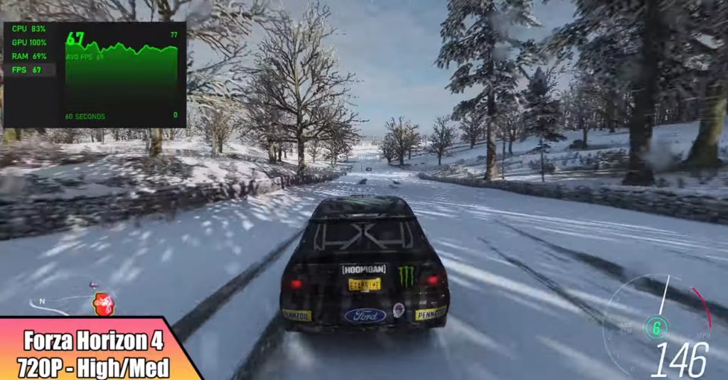 Forza Horizon 4 rodando em PC parecido com Steam Deck