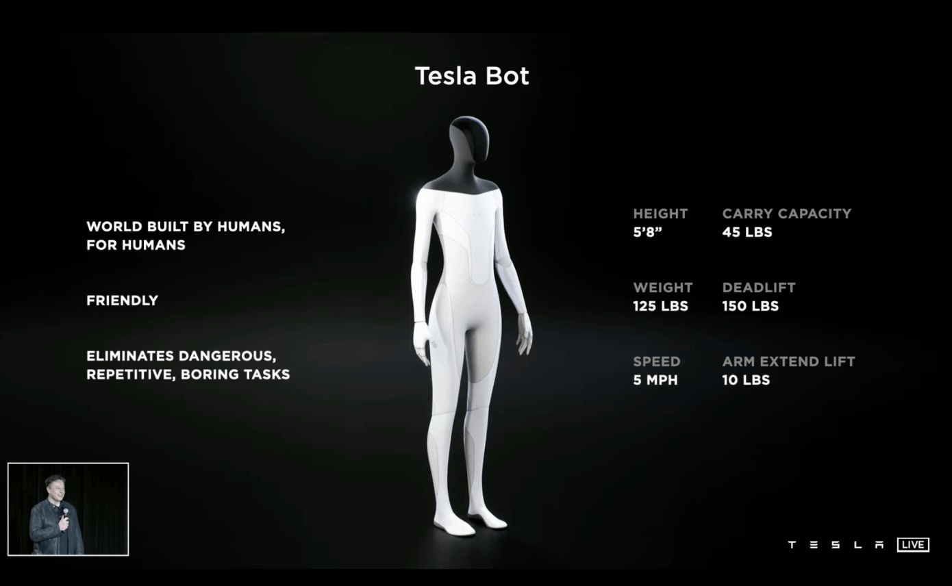 Características do novo robô da Tesla