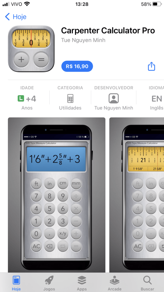 App de calculadora da App Store