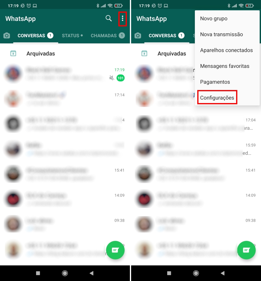 Como evitar ser adicionado em grupos no WhatsApp - Passo 1
