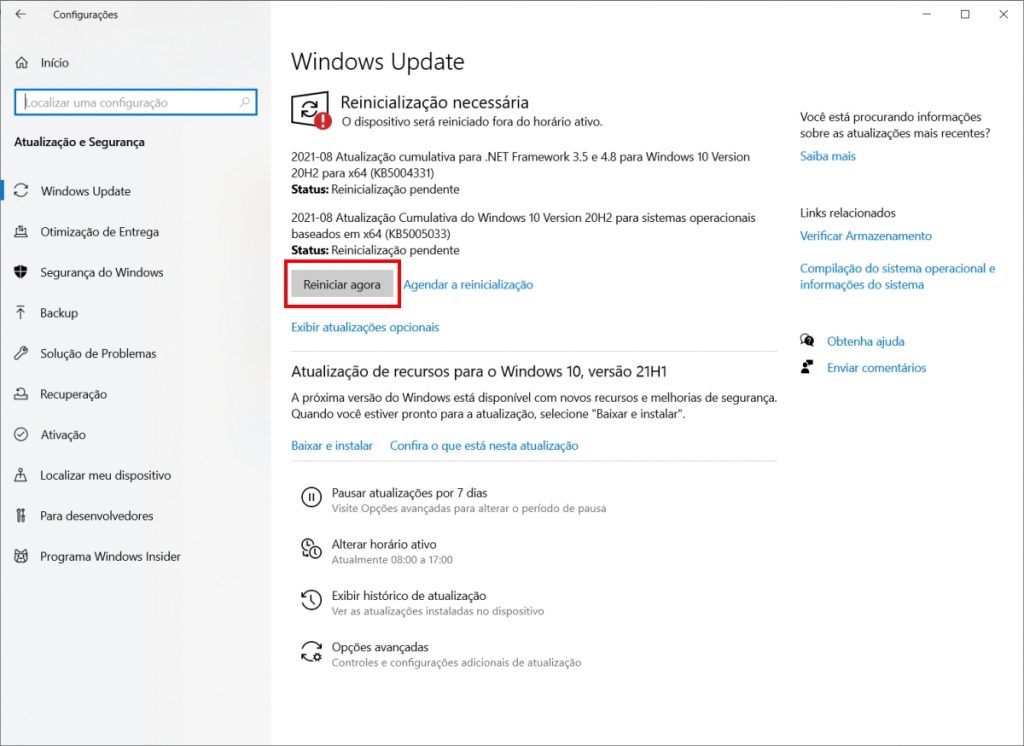 Como instalar a atualização do Windows 10 para corrigir falha - Passo 2