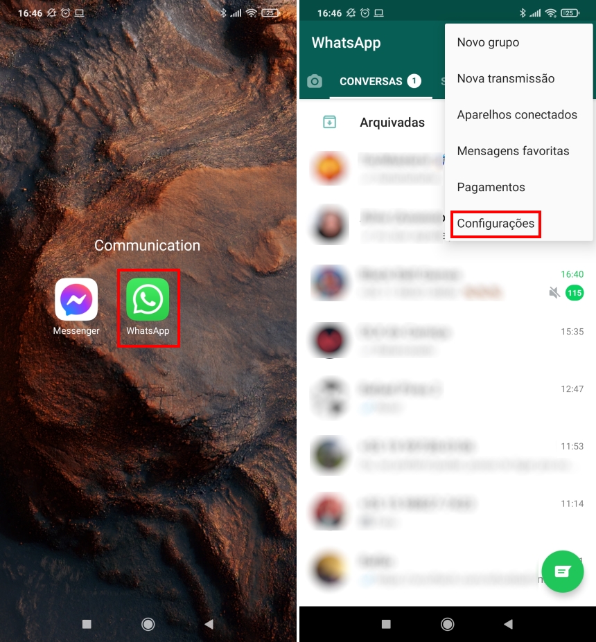 Como recuperar conversas do WhatsApp em outro celular - Passo 1