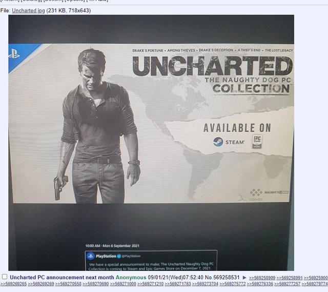 Uncharted deve ter coleção com todos os 5 jogos no PC, revela vazamento