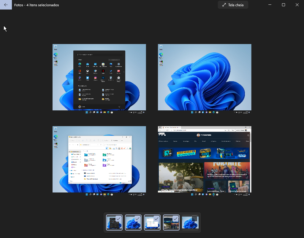 Imagens sendo comparadas no Fotos - Windows 11
