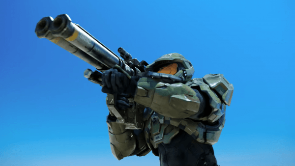 Personagem Master Chief, de Halo, na propaganda do Windows 11