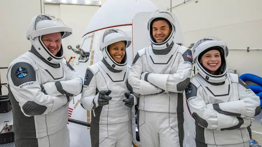 Tripulantes da missão Inspiration4, da SpaceX