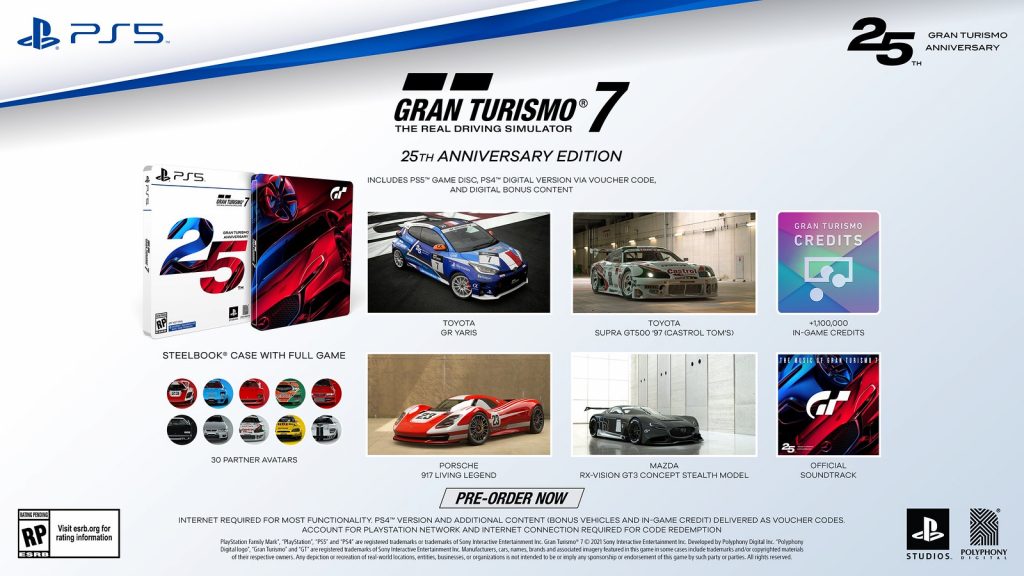 Versão física do Gran Turismo 7 Edição Aniversário