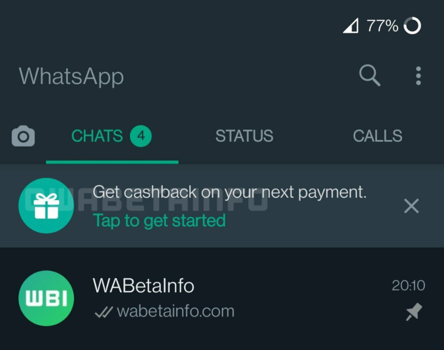 WhatsApp - Cashback