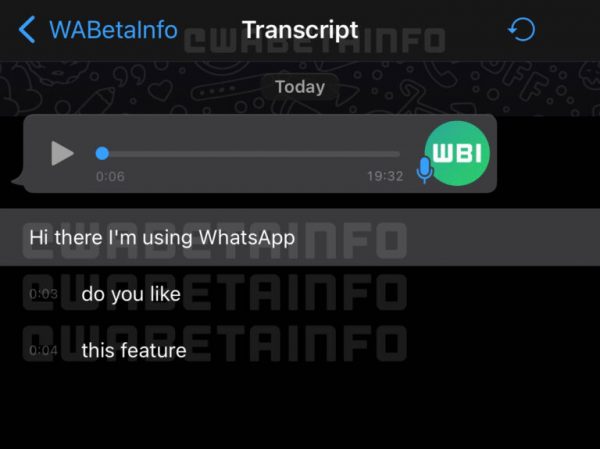 WhatsApp - Transcrição de áudio para texto