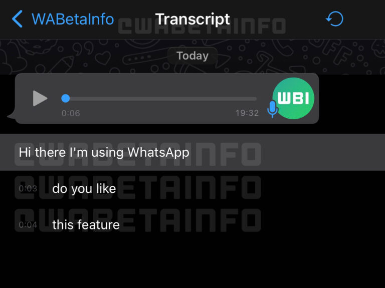 WhatsApp - Transcrição de mensagens de voz para texto