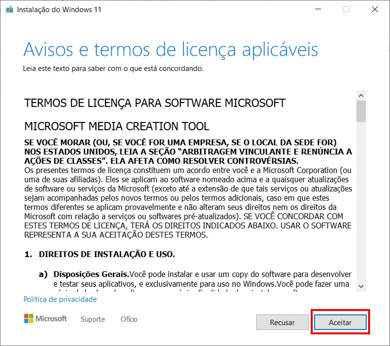 Como colocar a imagem do Windows 11 em um pendrive - Passo 3