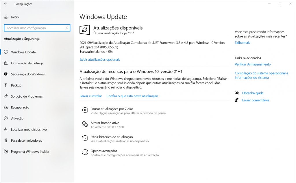 Como instalar a atualização atualização KB5005611 no Windows 10 - Passo 3