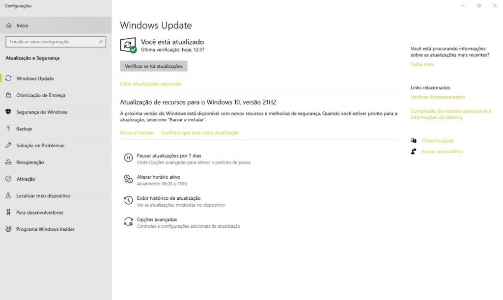 Atualização de novembro do Windows 10 (PT-BR)