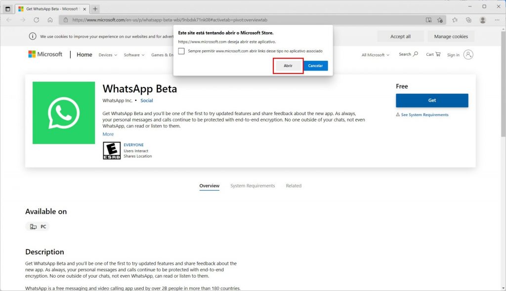 Como instalar o WhatsApp Desktop Beta - Passo 2