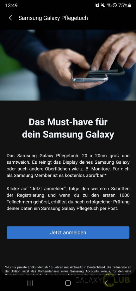 Pano de polimento Samsung