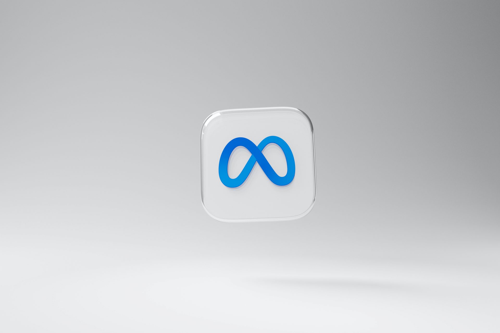 Ilustração em 3D do logo da Meta
