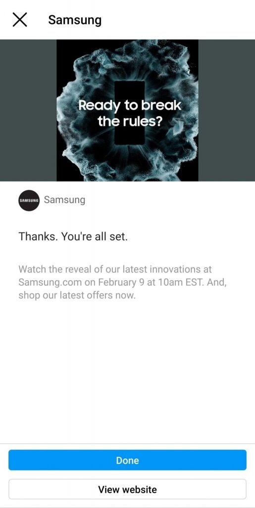 Anúncio Samsung