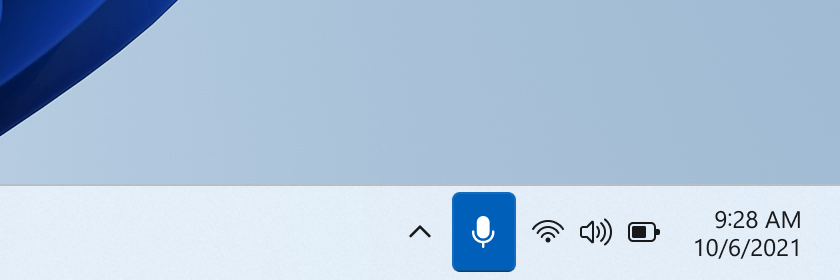Botão de microfone no Windows 11