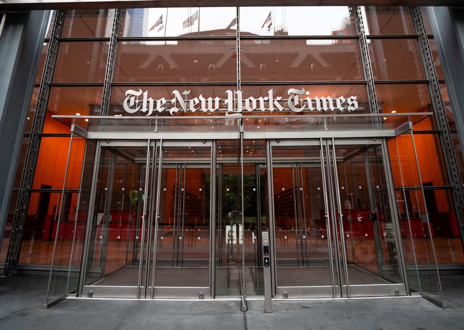 Fachada do prédio do jornal The New York Times, que também é dono do app Wordle