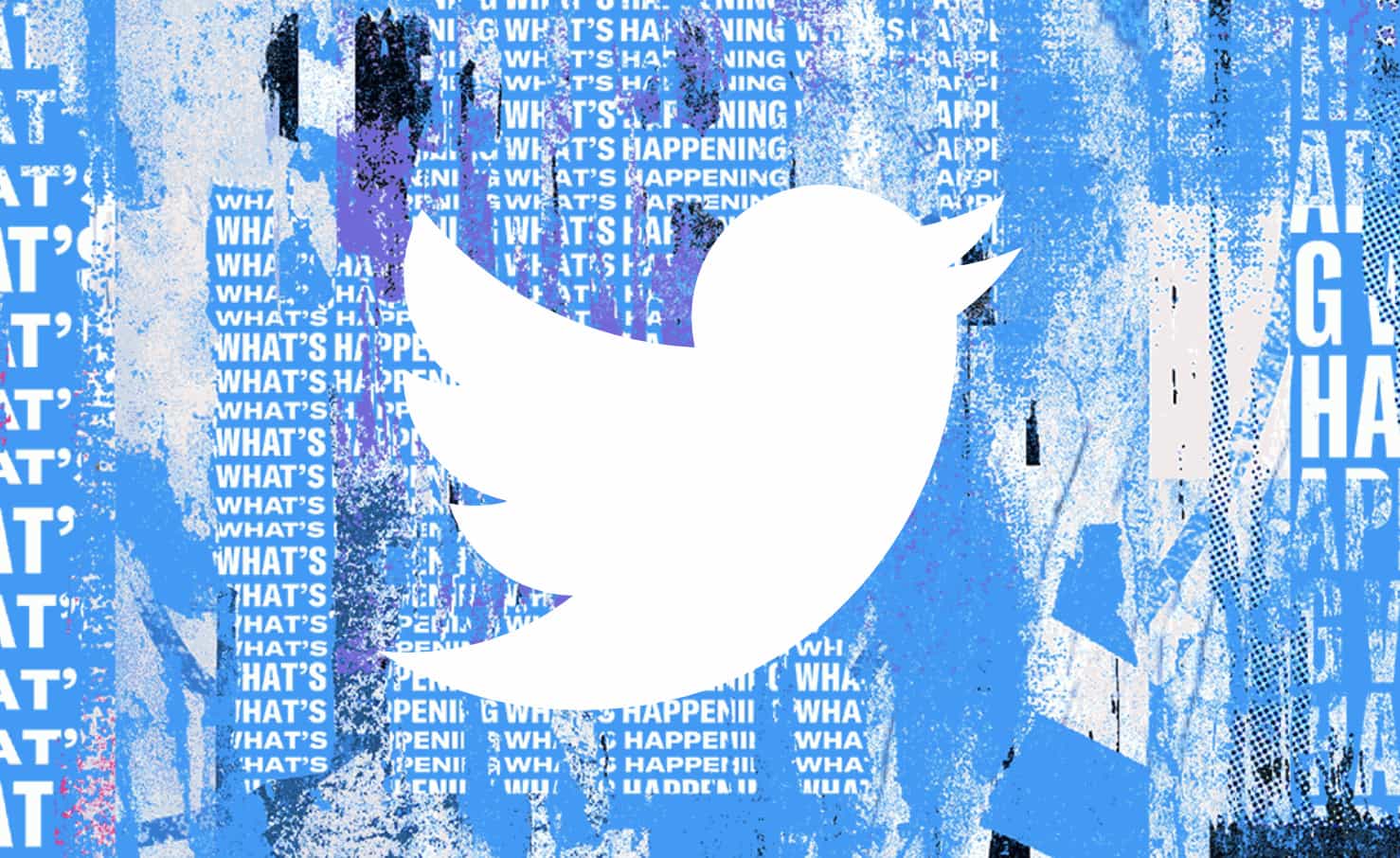 Com fundo azul, imagem mostra o passarinho que representa o logotipo do Twitter na cor branca