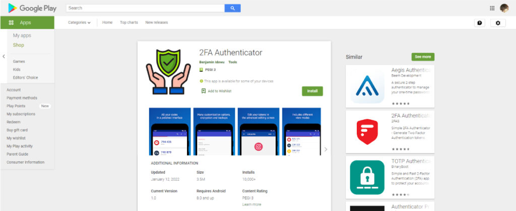 2FA Authenticator, malware