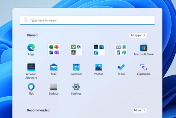 Mudanças no menu iniciar - Windows 11