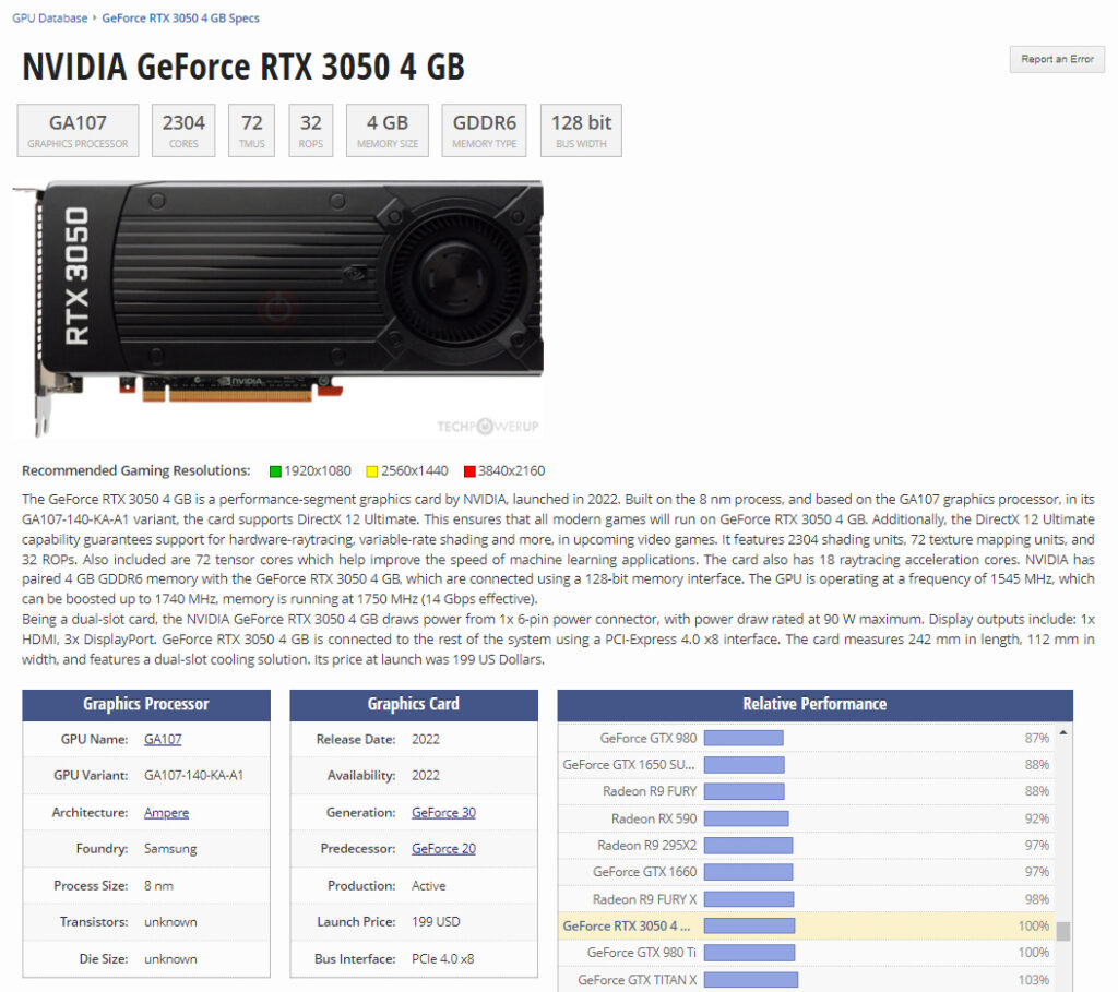 RTX 3050 4 GB - TechPowerUp