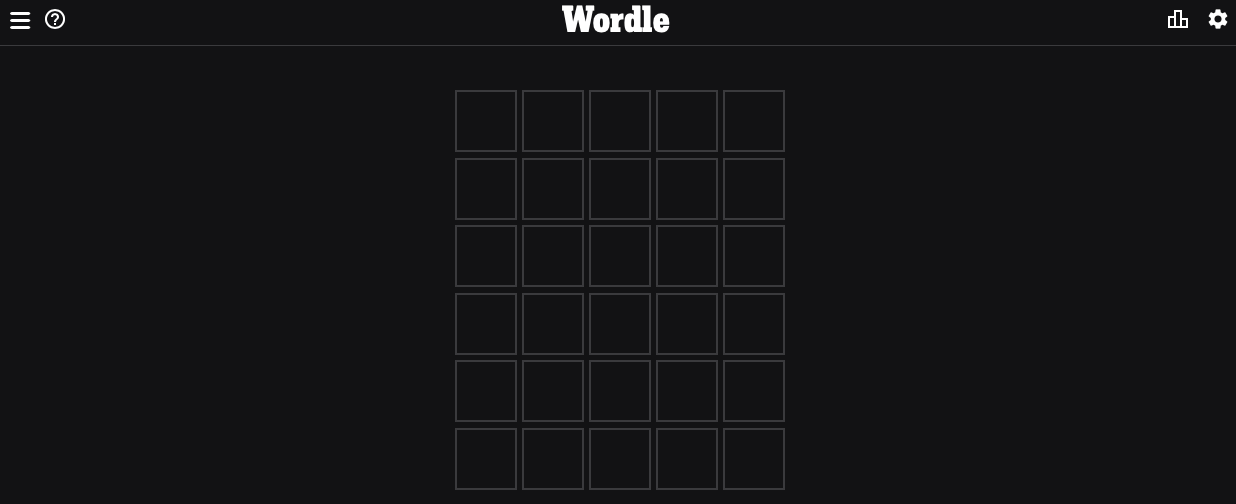 Captura de tela do jogo Wordle