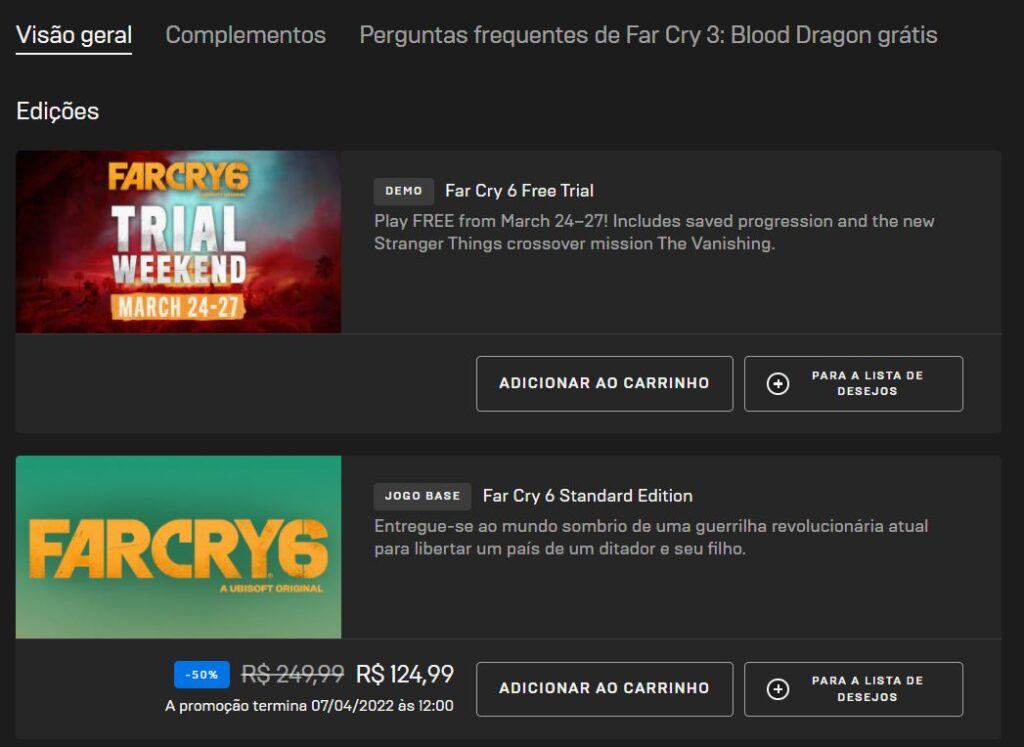 Demo de Far Cry 6 entre os jogos gratuitos do fim de semana