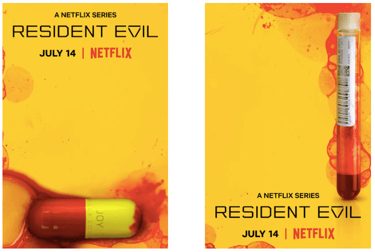 cartazes Resident Evil na Netflix