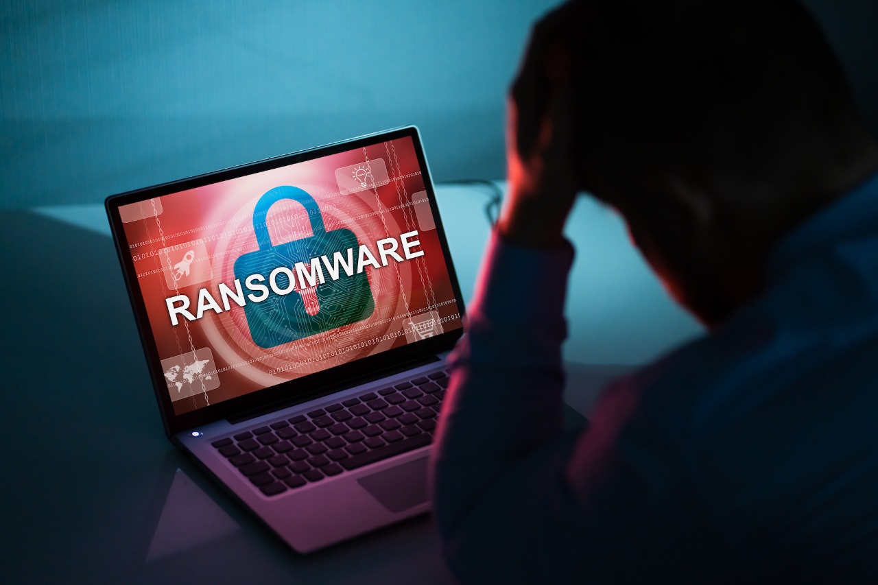 Ilustração de golpe ransomware