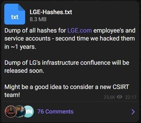 Microsoft e LG: grupo Lapsus$ vaza supostos dados confidenciais de empresas no Telegram