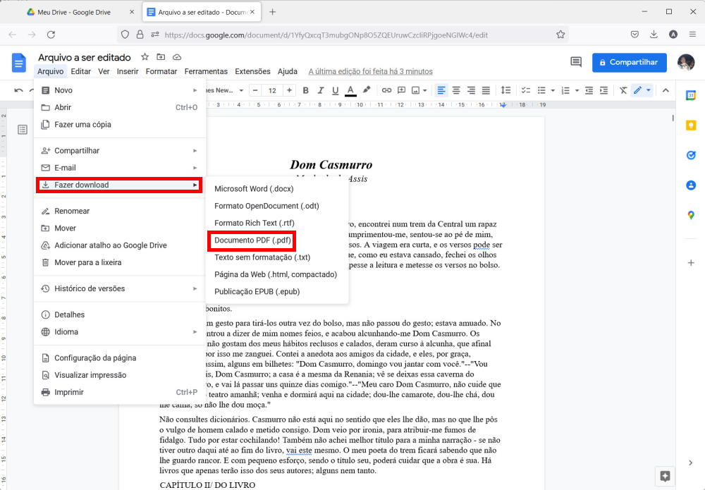 Como editar PDFs com o Google Docs - Passo 6