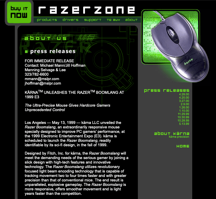 Razer Boomslang - primeiro mouse gamer