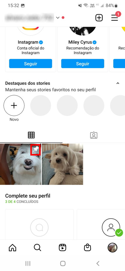 Como fixar fotos e vídeos no perfil do Instagram - Passo 3