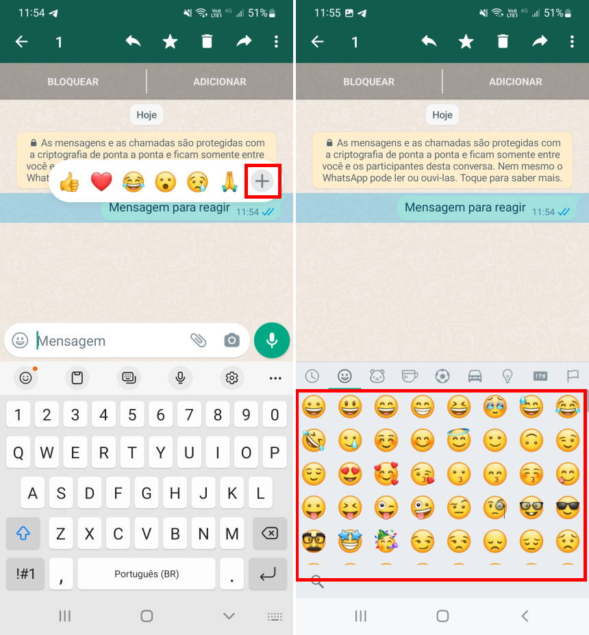 Como reagir a mensagens no WhatsApp com qualquer emoji