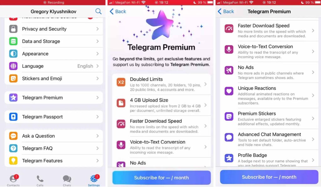 Telegram Premium: versão paga do aplicativo vai custar US$ 4,99 ao mês