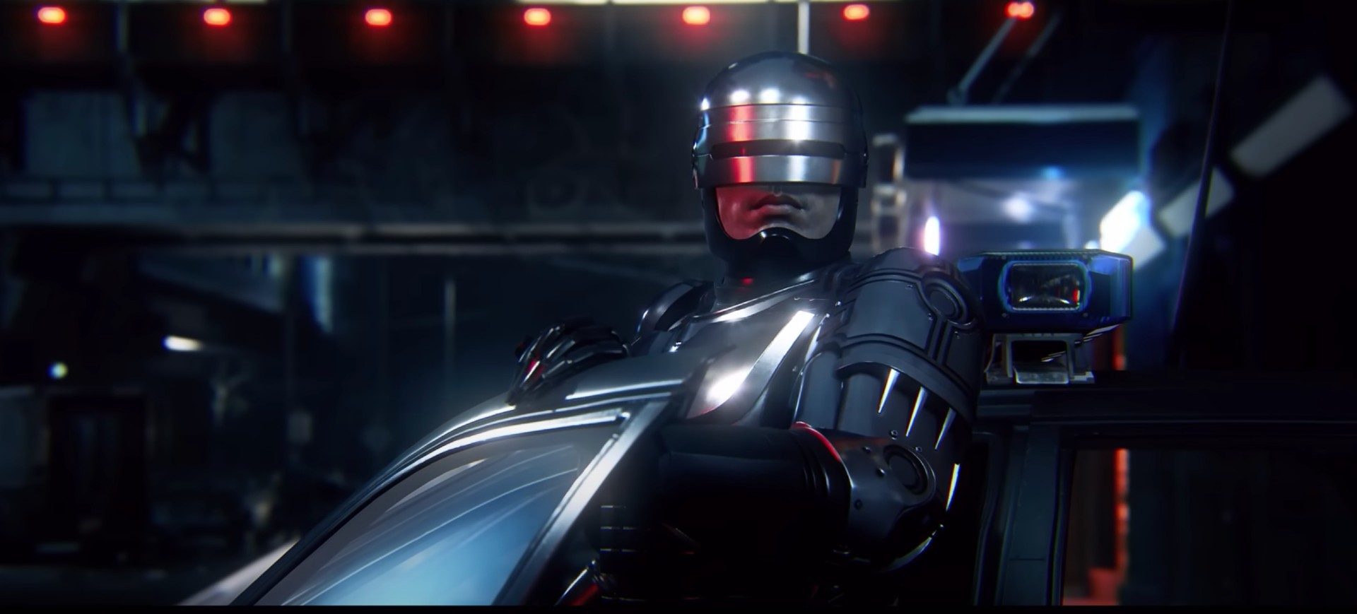 Captura de tela de uma cena do gameplay do jogo Robocop: Rogue City