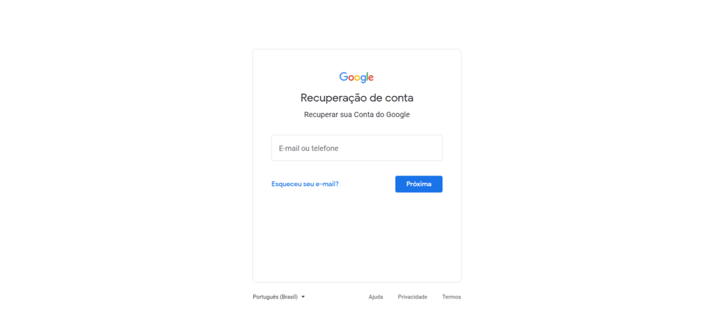 Aprenda como recuperar sua conta Google - Passo 5