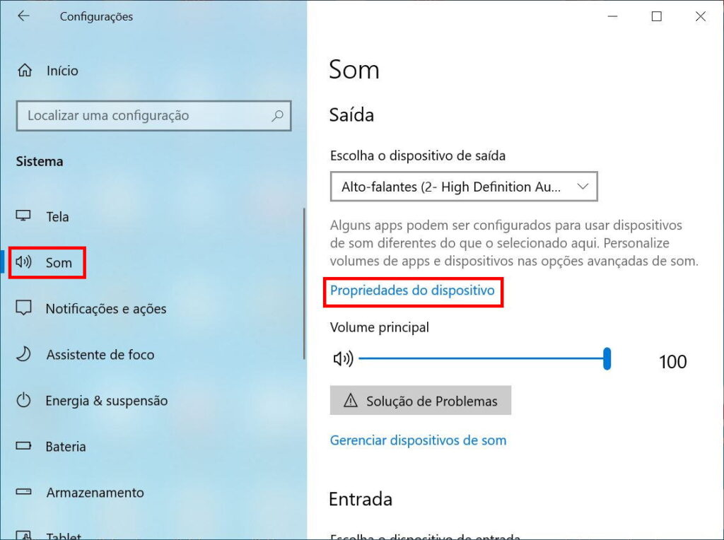 Como corrigir o problema de audio do Windows 10 - Passo 2