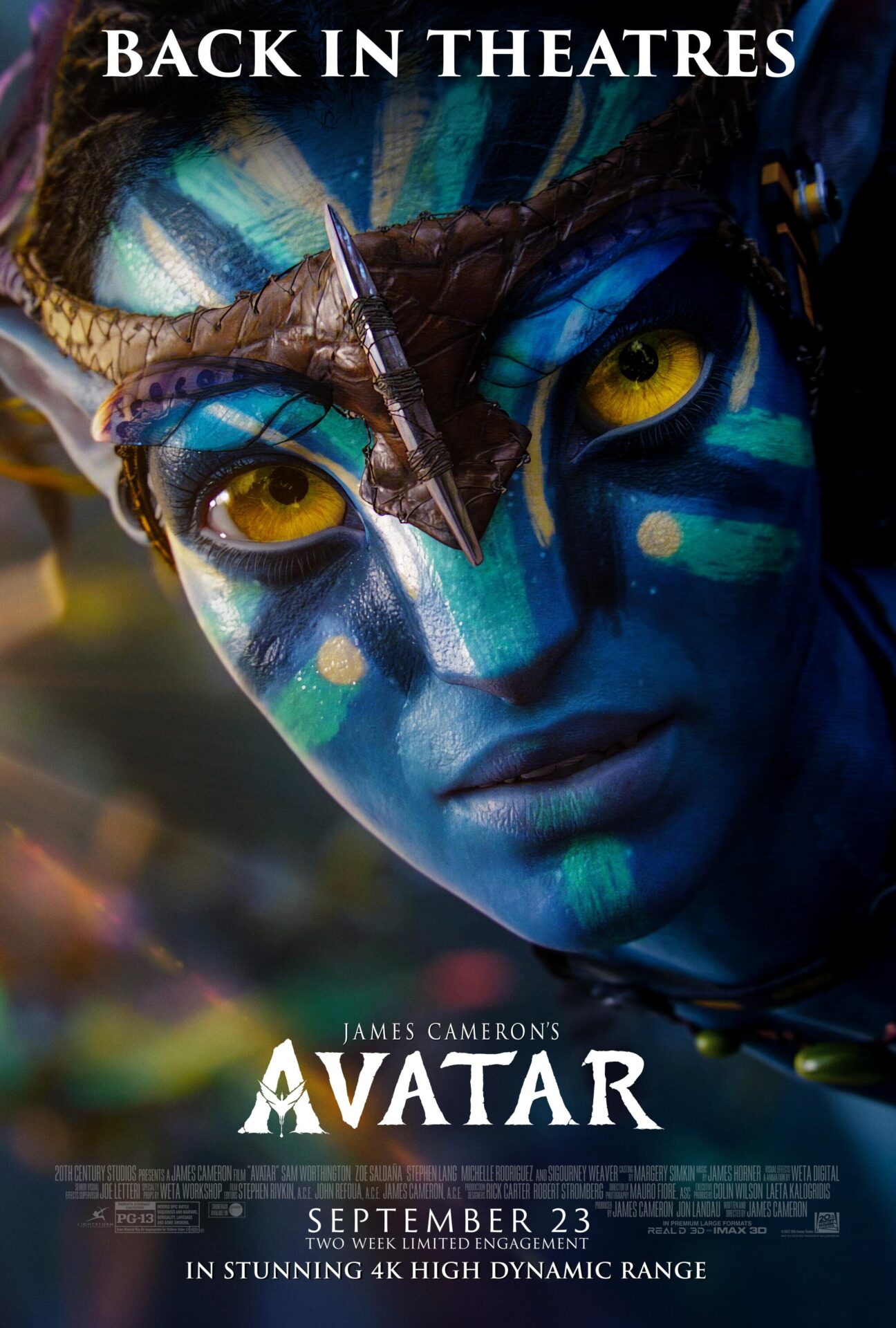 Pôster do relançamento de Avatar, filme de 2009 que ganhará re-exibição nos cinemas em setembro
