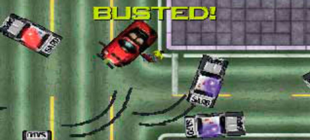 Captura de tela do primeiro título da franquia GTA, da Rockstar, lançado em 1997